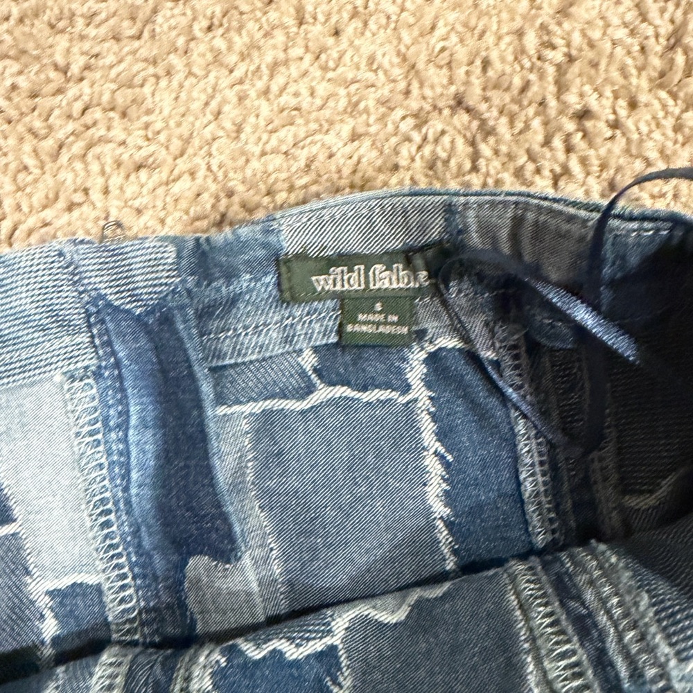 Blue Patchwork Strapless Mini Dress NWT - image 4